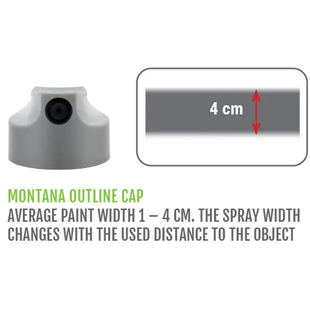 Montana Skinny Kontur Sprey Başlığı, Gri/Siyah, (Püskürtme Genişliği: 1-4cm)
