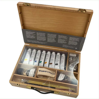Winsor & Newton Artists Yağlı Boya Studio Ahşap Kutulu Seti (8x37ml + Aksesuarlar)