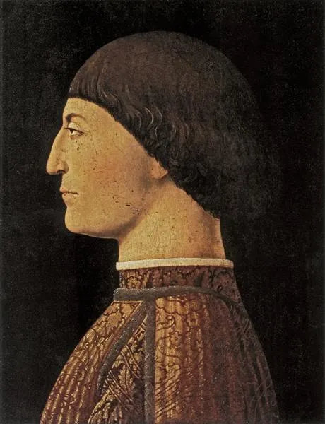 Portrait of Sigismondo Pandolfo Malatesta / Sigismondo Pandolfo Malatesta’nın Portresi <br>
Yağlı boya ve tempera, ahşap panel <br>
44,5 × 34,5 cm <br>
Yaklaşık 1451
