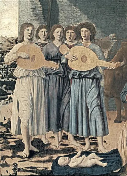The Nativity / Doğuş <br>
Yağlı boya, ahşap panel (muhtemelen kavak) <br>
124,4 × 122,6 cm <br>
1480’lerin başı