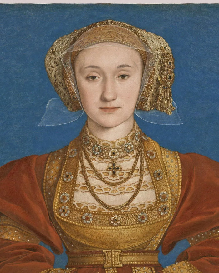 Portrait of Anne of Cleves / Anne de Clèves Portresi<br>
Tuvale yapıştırılmış parşömen üzerine yağlı boya<br>65 × 48 cm<br>
1539