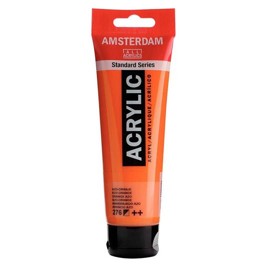 Talens Amsterdam Acrylic 120ml Azo Orange 276 ön cephe etiketi