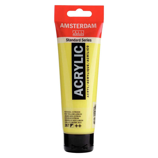 Talens Amsterdam Acrylic 120ml Azo Yellow Lemon 267 ön cephe etiketi