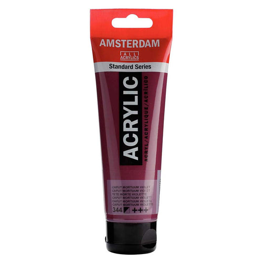 Talens Amsterdam Acrylic 120ml Caput Mortum Violet 344 ön cephe etiketi