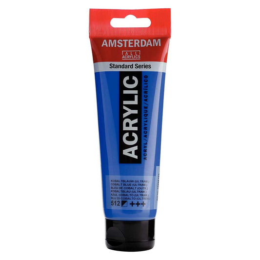 Talens Amsterdam Acrylic 120ml Cobalt Blue Ultramarine 512 ön cephe etiketi