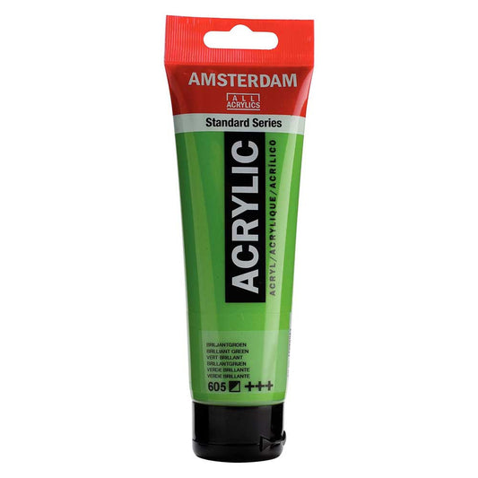 Talens Amsterdam Acrylic 120ml Emerald Green 615 ön cephe etiketi