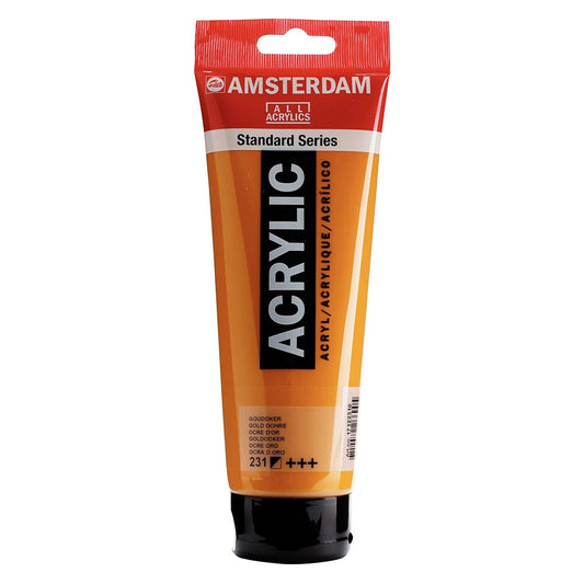Talens Amsterdam Acrylic 120ml Gold Ochre 231 ön cephe etiketi