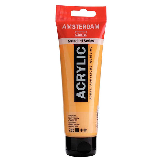 Talens Amsterdam Acrylic 120ml Gold Yellow 253 ön cephe etiketi