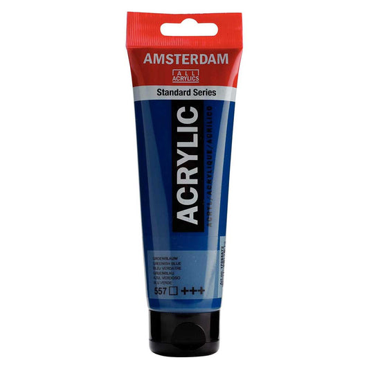 Talens Amsterdam Acrylic 120ml Greenish Blue 557 ön cephe etiketi