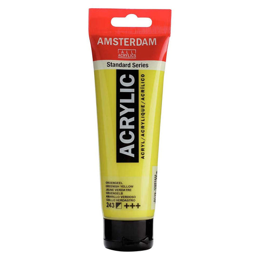 Talens Amsterdam Acrylic 120ml Greenish Yellow 243 ön cephe etiketi