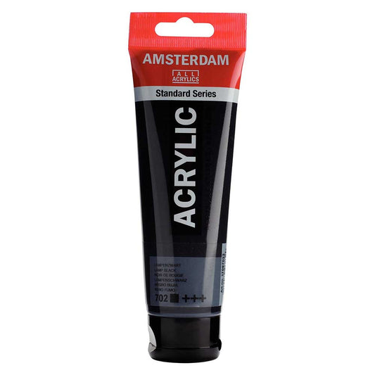 Talens Amsterdam Acrylic 120ml Lamp Black 702 ön cephe etiketi