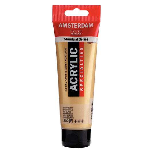 Talens Amsterdam Acrylic 120ml Light Gold 802 S.2 ön cephe etiketi
