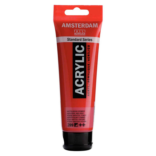 Talens Amsterdam Acrylic 120ml Naphthol Red Deep 399 ön cephe etiketi