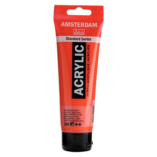 Talens Amsterdam Acrylic 120ml Naphthol Red Light 398 ön cephe etiketi