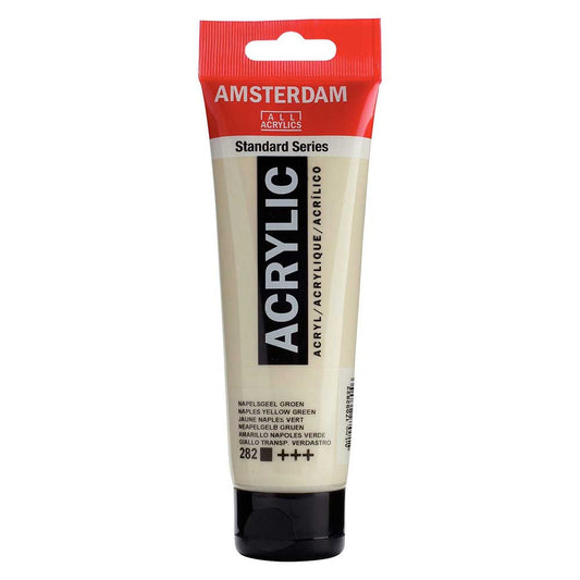 Talens Amsterdam Acrylic 120ml Naples Yellow Green 282 ön cephe etiketi