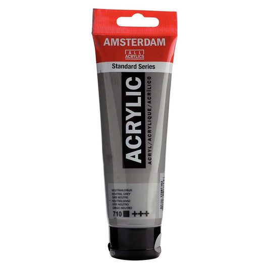 Talens Amsterdam Acrylic 120ml Neutral Grey 710 ön cephe etiketi