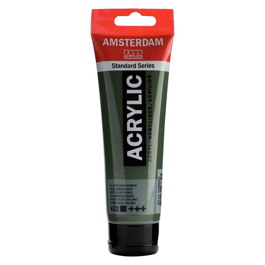 Talens Amsterdam Acrylic 120ml Olive Green Deep 622 ön cephe etiketi