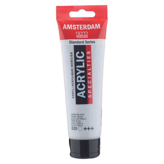 Talens Amsterdam Acrylic 120ml Pearl Blue 820 S.2 ön cephe etiketi