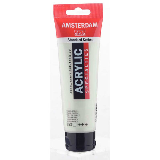 Talens Amsterdam Acrylic 120ml Pearl Green 822 S.2 ön cephe etiketi