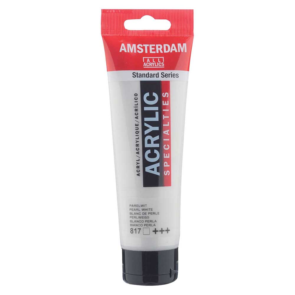Talens Amsterdam Acrylic 120ml Pearl White 817 S.2 ön cephe etiketi