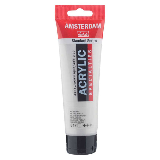Talens Amsterdam Acrylic 120ml Pearl White 817 S.2 ön cephe etiketi