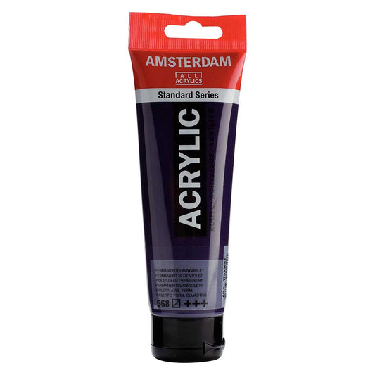 Talens Amsterdam Acrylic 120ml Permanent Blue Violet 568 ön cephe etiketi