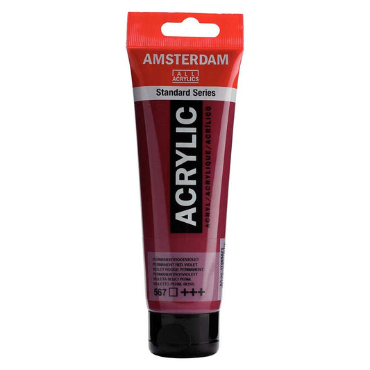 Talens Amsterdam Acrylic 120ml Permanent Red Violet 567 ön cephe etiketi