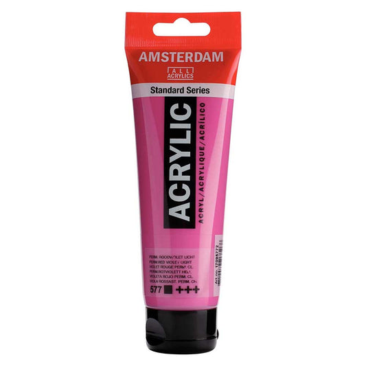 Talens Amsterdam Acrylic 120ml Permanent Red Violet Light 577 ön cephe etiketi