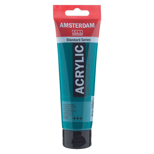 Talens Amsterdam Acrylic 120ml Phthalo Green 675 ön cephe etiketi
