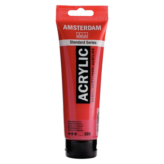 Talens Amsterdam Acrylic 120ml Primary Magenta 369 ön cephe etiketi