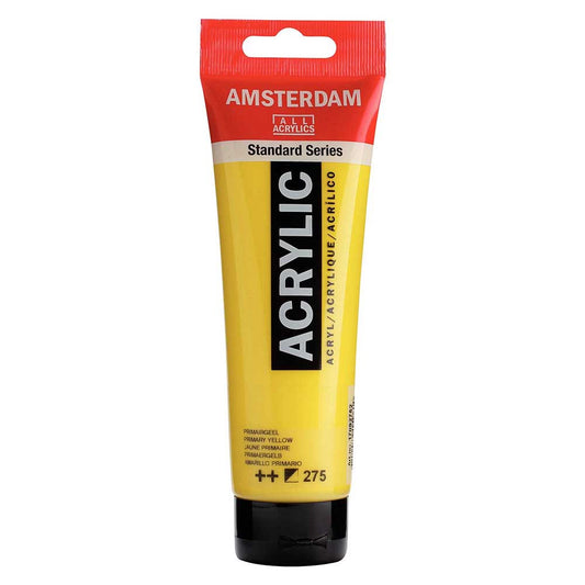Talens Amsterdam Acrylic 120ml Primary Yellow 275 ön cephe etiketi