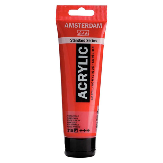 Talens Amsterdam Acrylic 120ml Pyrrole Red 315 ön cephe etiketi