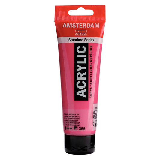 Talens Amsterdam Acrylic 120ml Quinacridone Rose 366 ön cephe etiketi