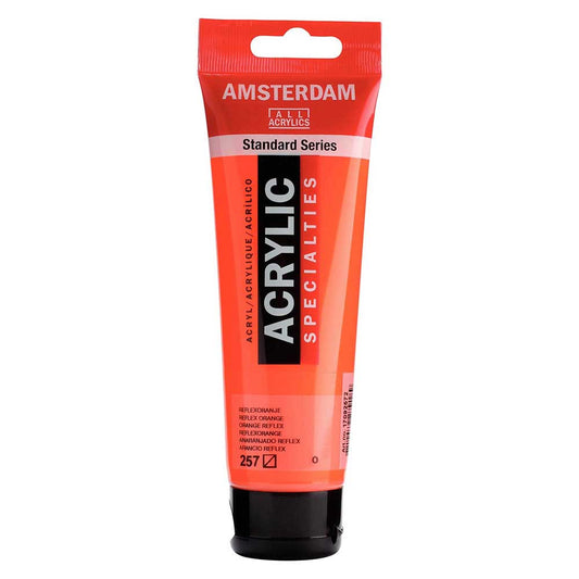 Talens Amsterdam Acrylic 120ml Reflex Orange 257 S.2 ön cephe etiketi