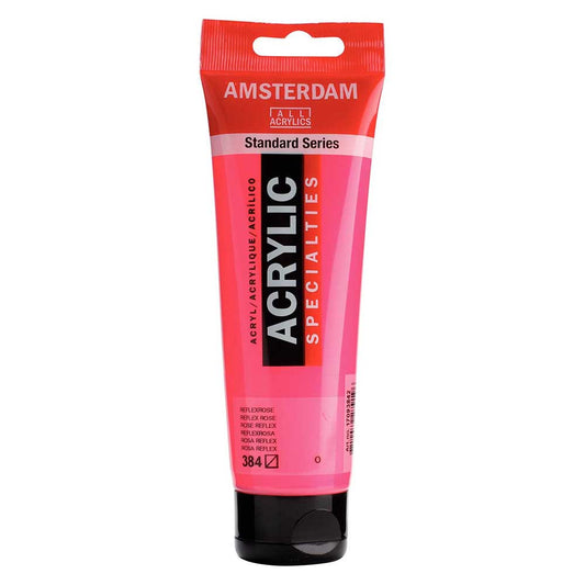 Talens Amsterdam Acrylic 120ml Reflex Rose 384 S.2 ön cephe etiketi