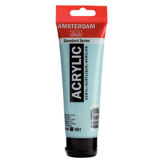 Talens Amsterdam Acrylic 120ml Sky Blue Light 551 ön cephe etiketi
