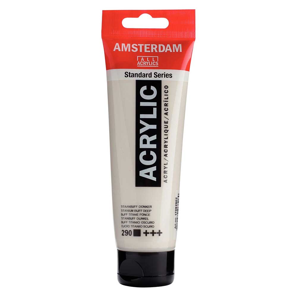 Talens Amsterdam Acrylic 120ml Titanium Buff Deep 290 ön cephe etiketi