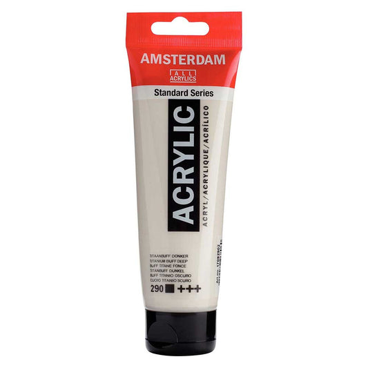 Talens Amsterdam Acrylic 120ml Titanium Buff Deep 290 ön cephe etiketi