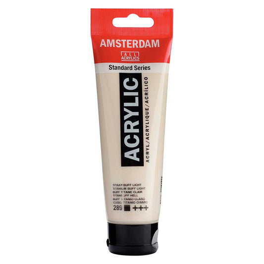 Talens Amsterdam Acrylic 120ml Titanium Buff Light 289 ön cephe etiketi
