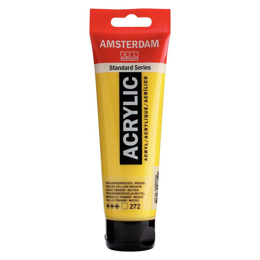 Talens Amsterdam Acrylic 120ml Transparent Yellow Medium 272 ön cephe etiketi