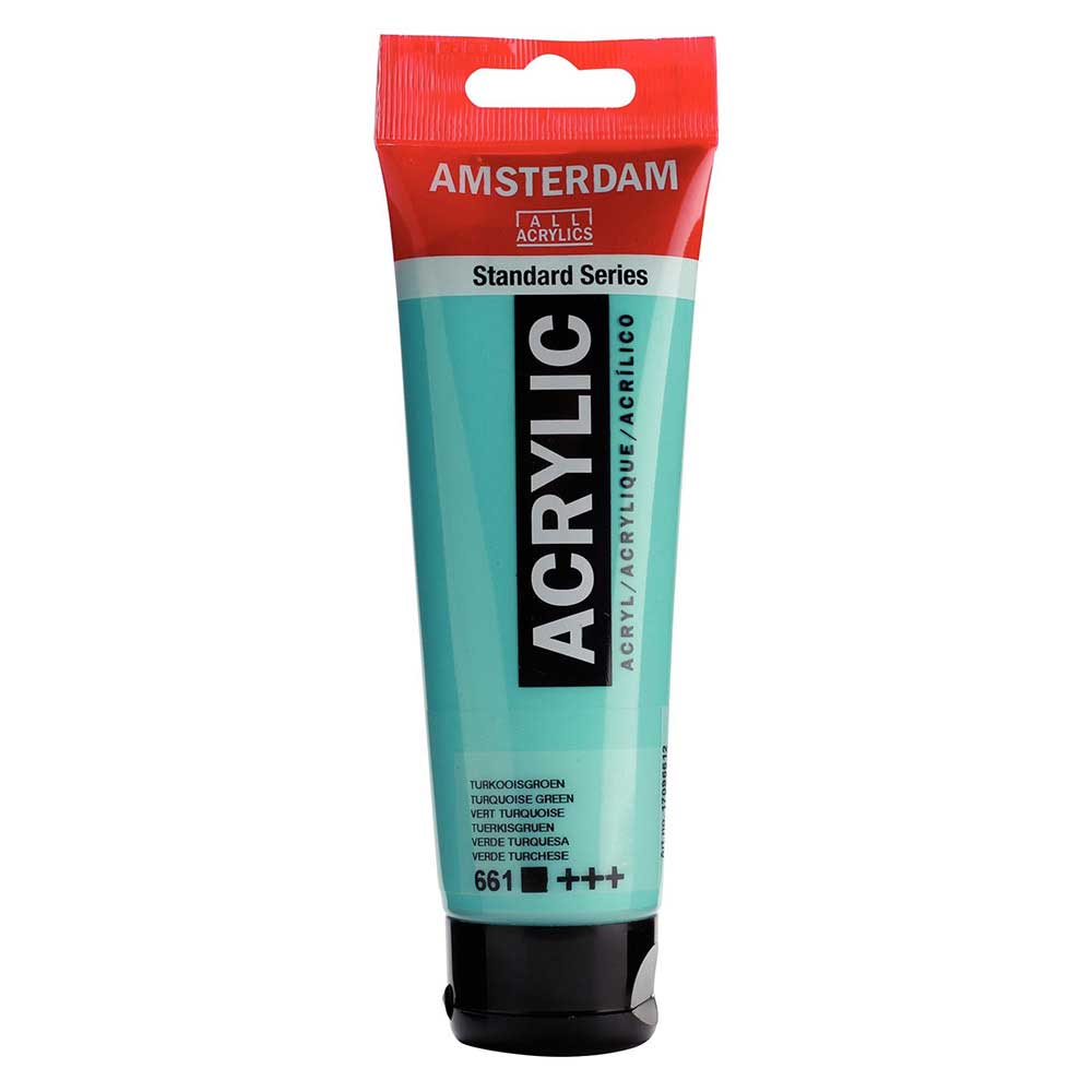 Talens Amsterdam Acrylic 120ml Turquoise Green 661 ön cephe etiketi