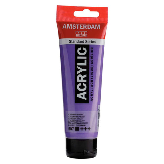 Talens Amsterdam Acrylic 120ml Ultramarine Violet 507 ön cephe etiketi