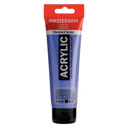 Talens Amsterdam Acrylic 120ml Ultramarine Violet Light 519 ön cephe etiketi