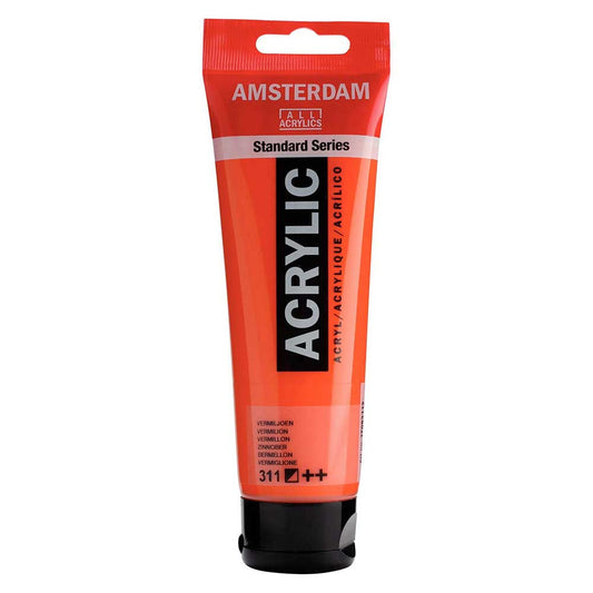 Talens Amsterdam Acrylic 120ml Vermilion 311 ön cephe etiketi