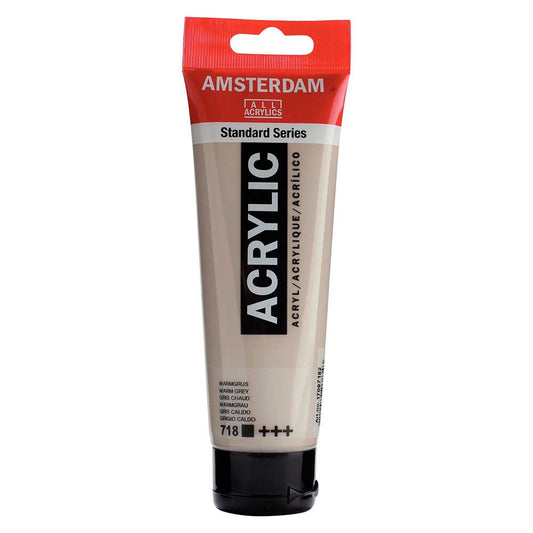 Talens Amsterdam Acrylic 120ml Warm Grey 718 ön cephe etiketi