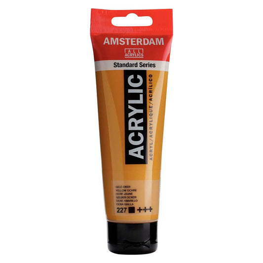 Talens Amsterdam Acrylic 120ml Yellow Ochre 227 ön cephe etiketi