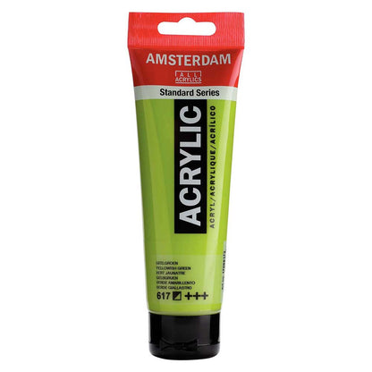 Talens Amsterdam Acrylic 120ml Yellowish Green 617 ön cephe etiketi