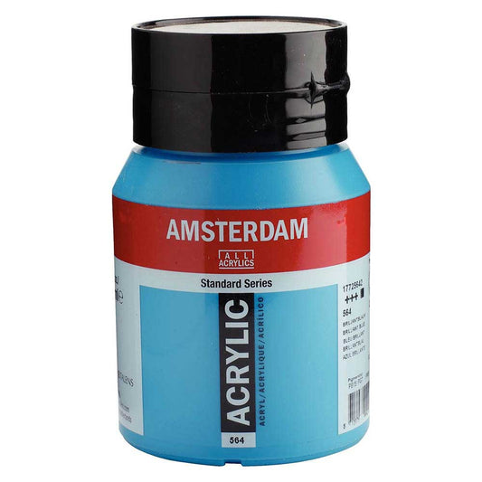 Talens Amsterdam Acrylic 500ml Brilliant Blue 564 ön cephe etiketi