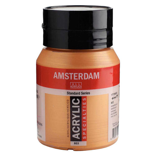 Talens Amsterdam Acrylic 500ml Deep Gold 803 S.2 ön cephe etiketi