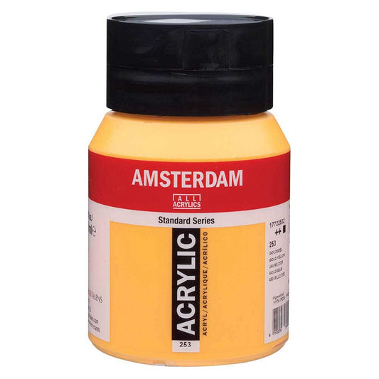 Talens Amsterdam Acrylic 500ml Gold Yellow 253 ön cephe etiketi